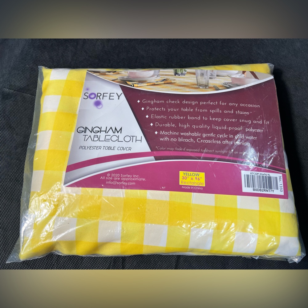 Sorfey Yellow Gingham Tablecloth